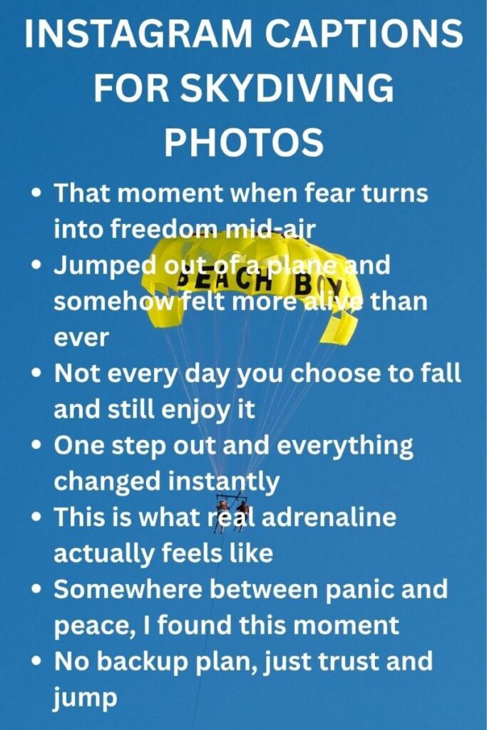 Instagram captions for skydiving photos