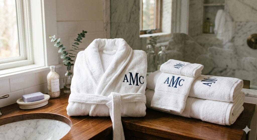 Monogrammed robes or towels
