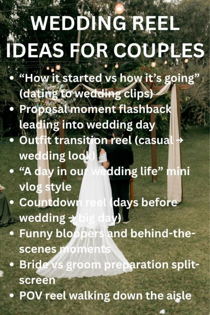 Romantic wedding reel ideas for couples