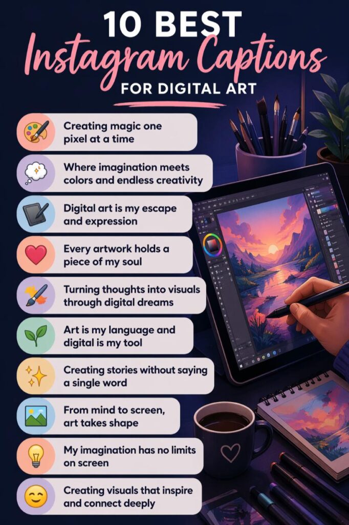 Top captions for digital arts