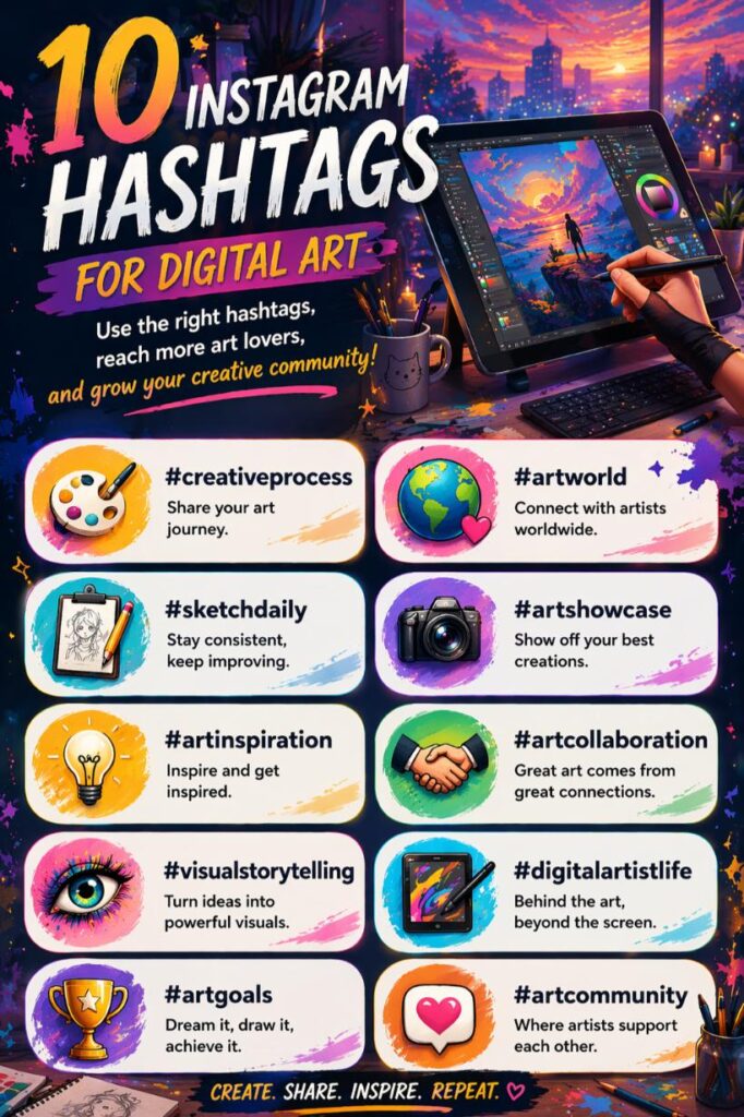 Top hashtags for digital arts