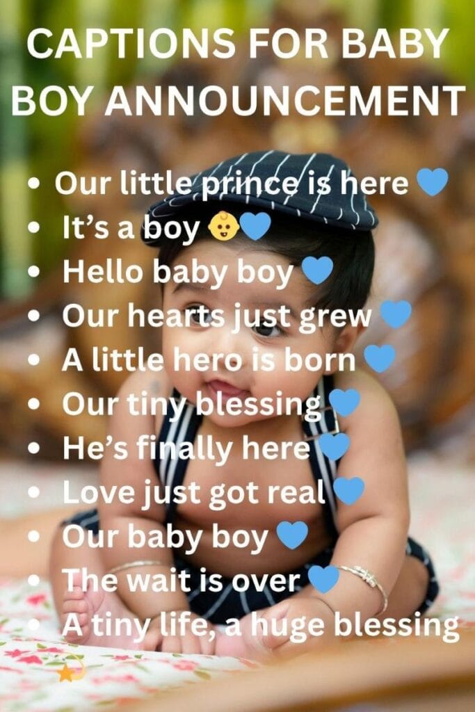 Unique captions for baby boy announcement