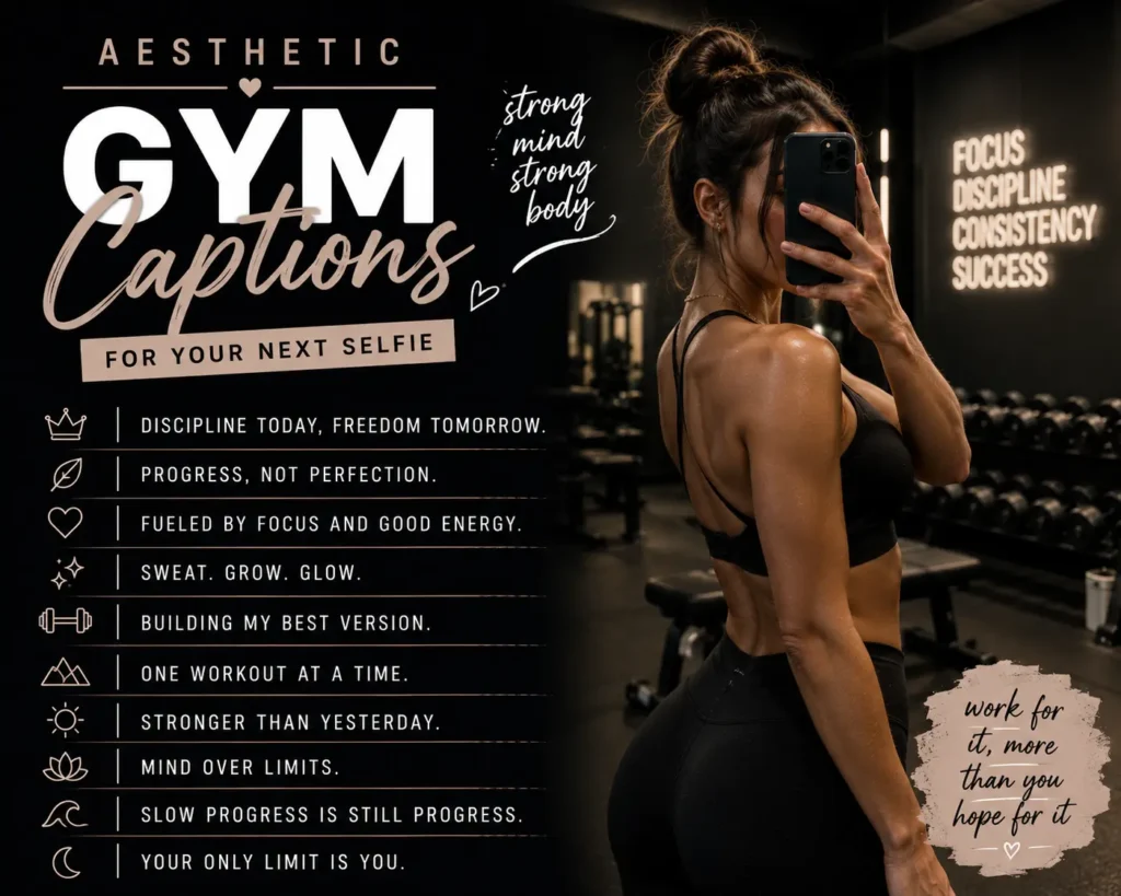 Aesthetic gym captions Aesthetic gym captions
