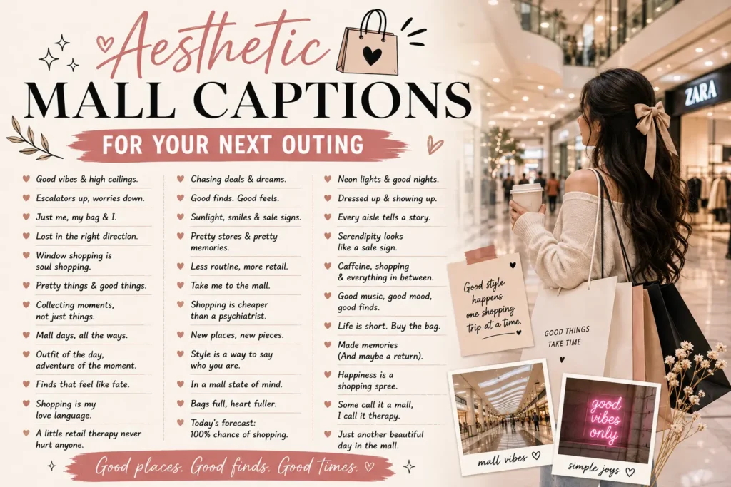 Aesthetic mall captions Aesthetic mall captions