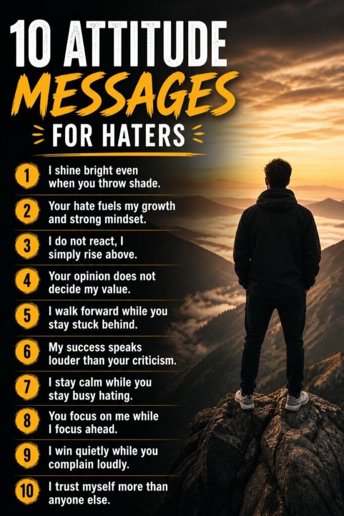 Attitude messages to haters