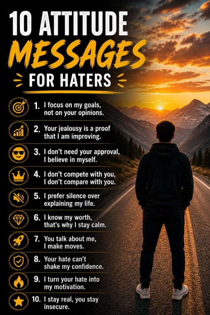 Attitude messages to send your haters