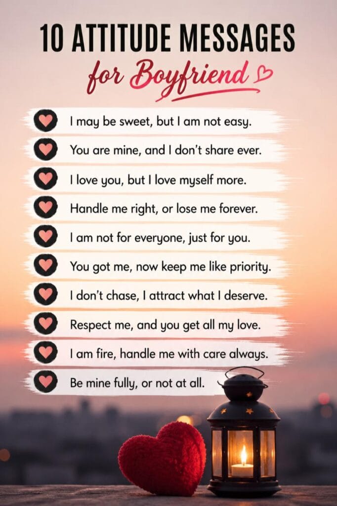 Attitude text messages for boyfriend