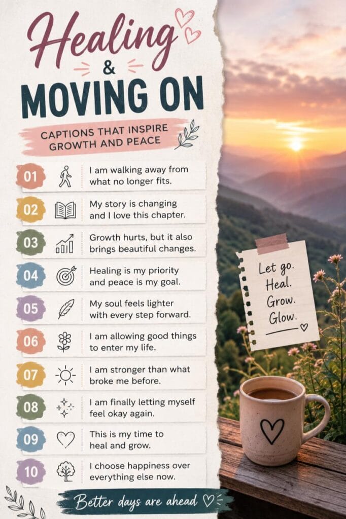 Captions for healing moving on 1 Captions for healing & moving on