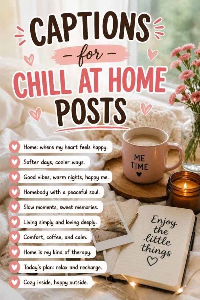 Chill at home captions posts Chill at home captions posts