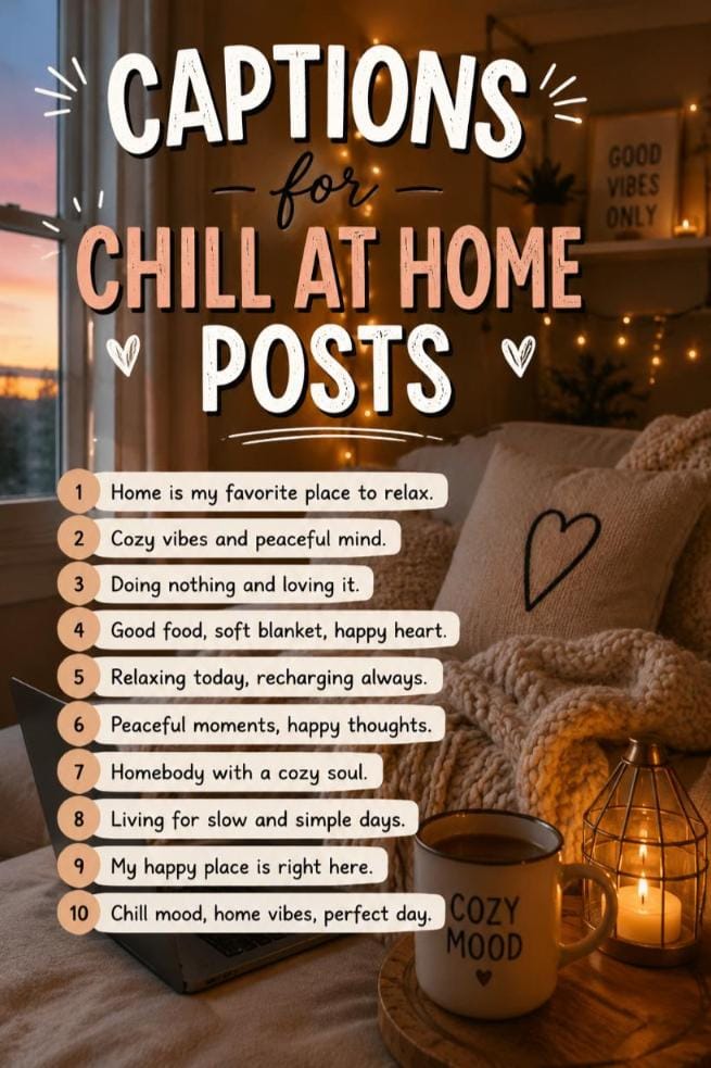 Chill at home posts captions Chill at home posts captions