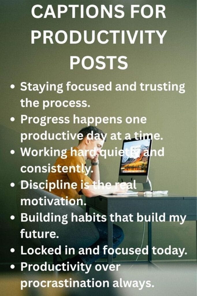 Goal driven captions for productivity posts