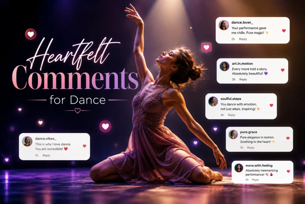 Heartfelt comments for dance Heartfelt comments for dance