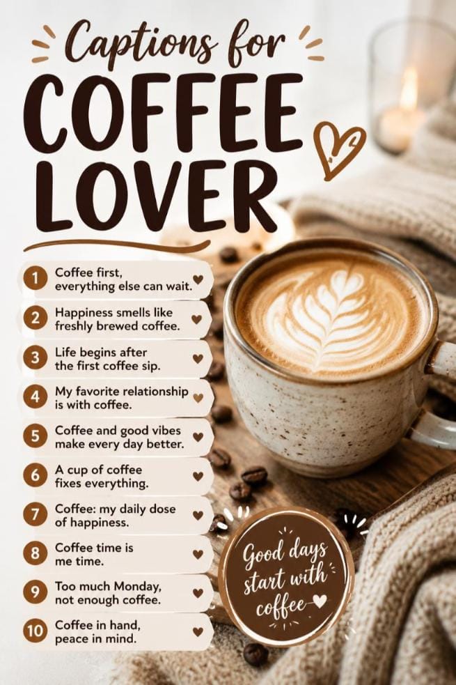 Ig captions for coffee lovers Ig captions for coffee lovers