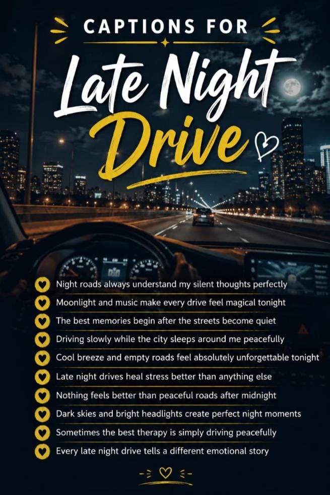 Late night drive captions