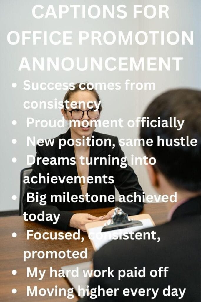 Office promotion captions