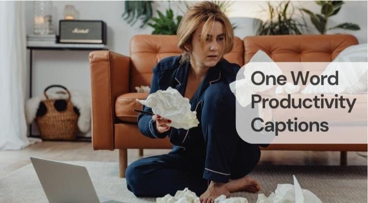 One word productivity captions