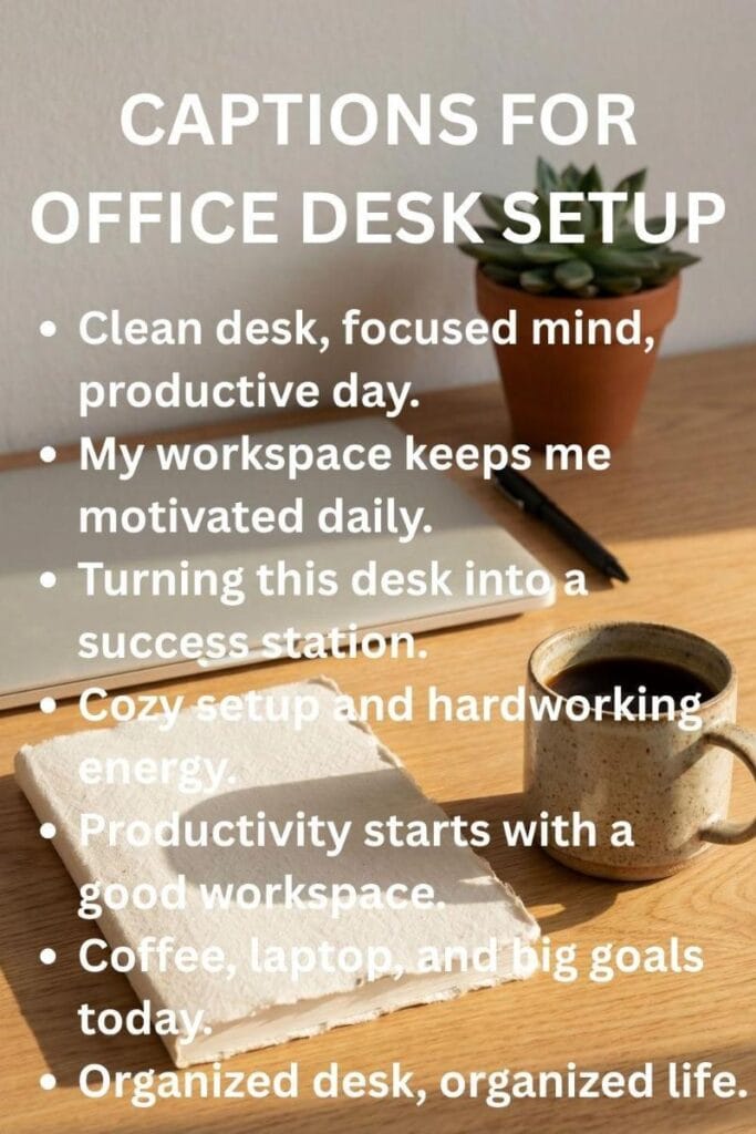 Productive captions for office desk setup