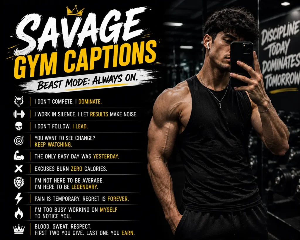 Savage gym captions Savage gym captions