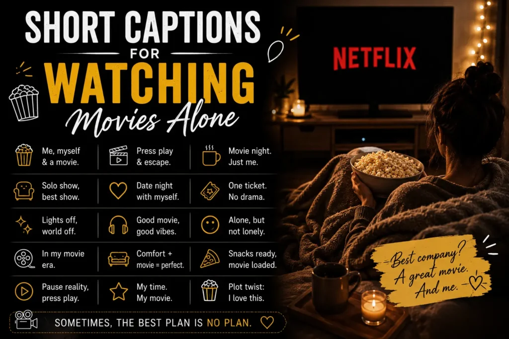 Short captions for watching movies alone