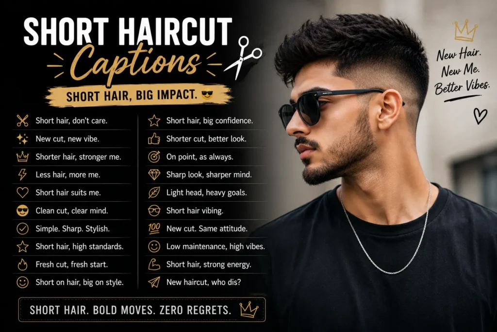 Short haircut captions Short haircut captions