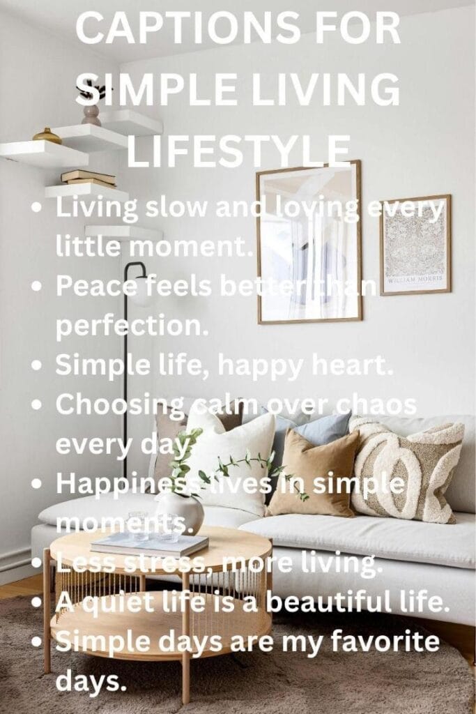 Simple living lifestyle