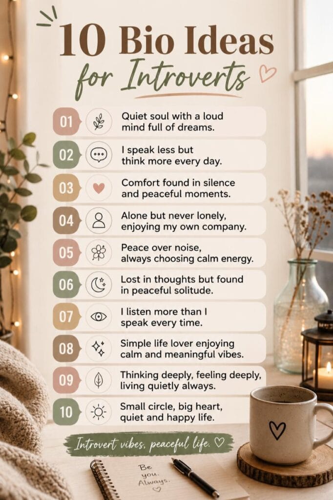 Top bio ideas for introverts Top bio ideas for introverts