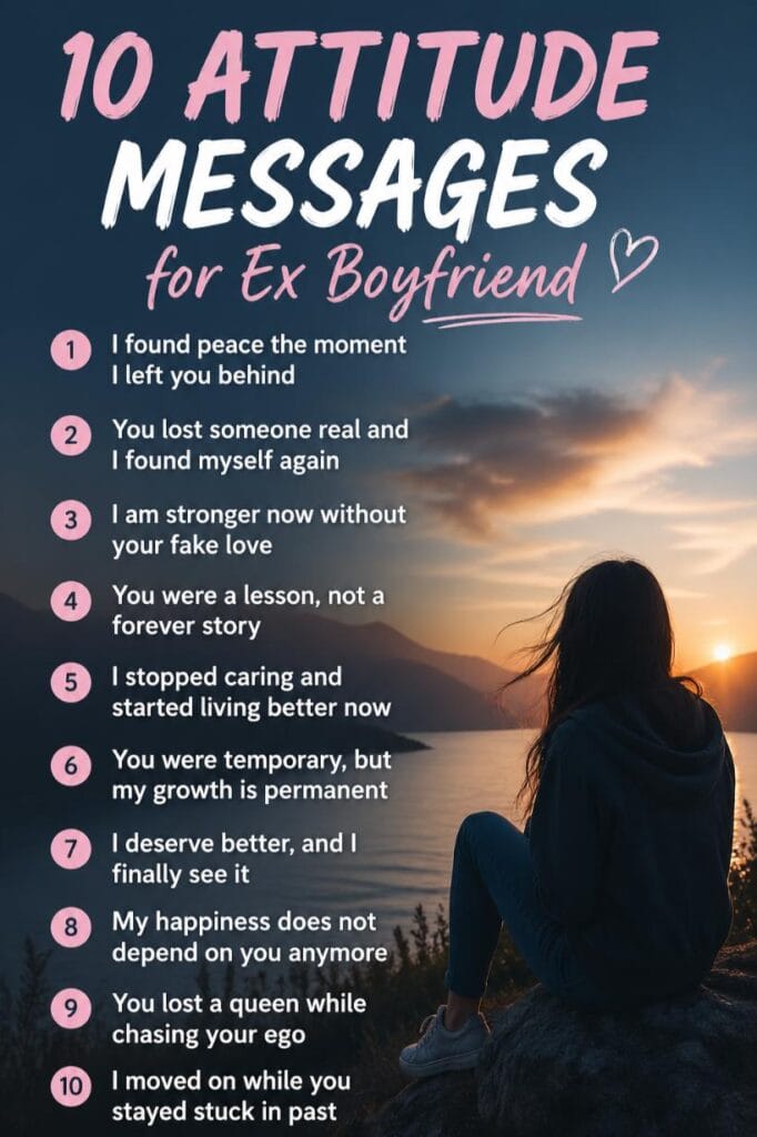 Unique attitude text messages for ex boyfriend