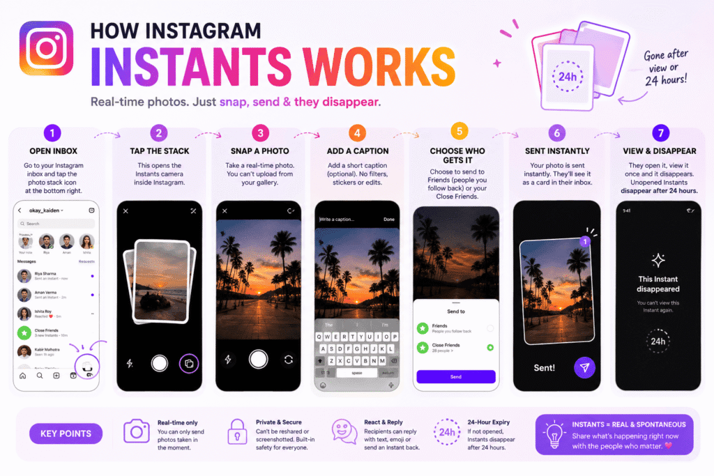 How instagram instants works infographic