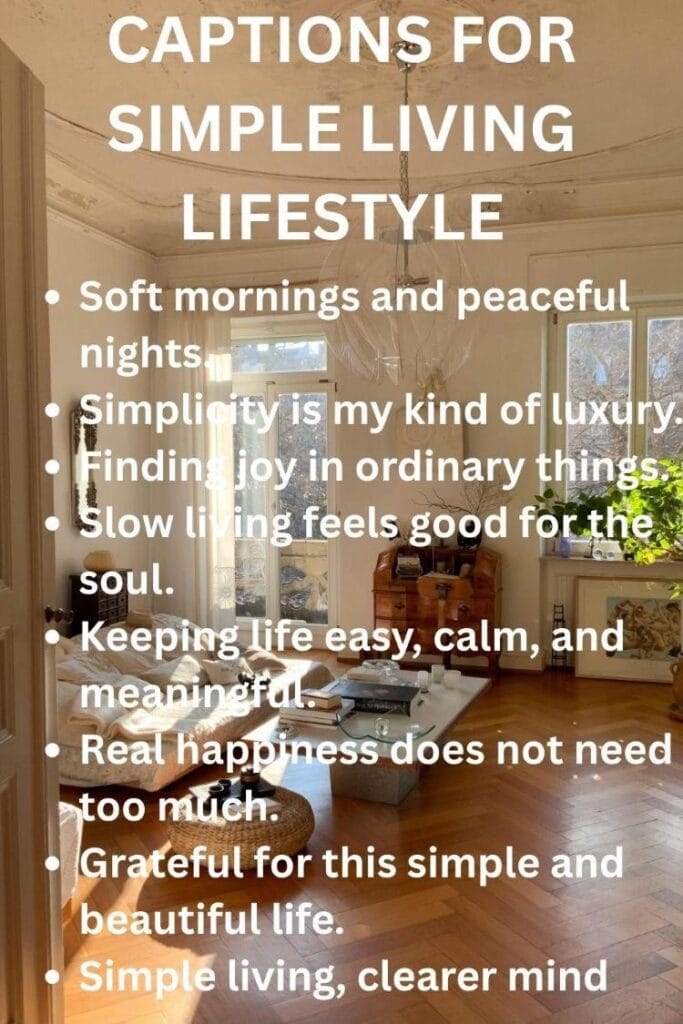 Top captions for simple living
