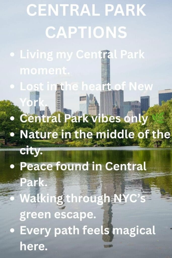 Aesthetic central park captions 1 Aesthetic central park captions
