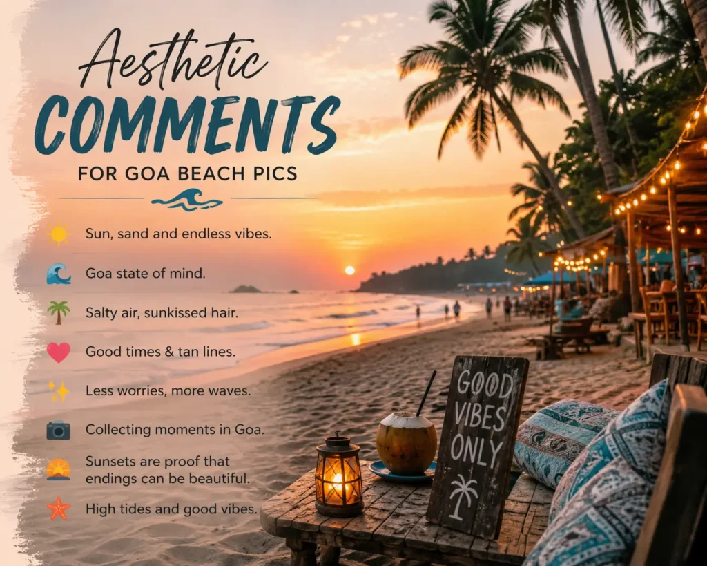 Aesthetic comments for goa beach pics 1 Aesthetic comments for goa beach pics