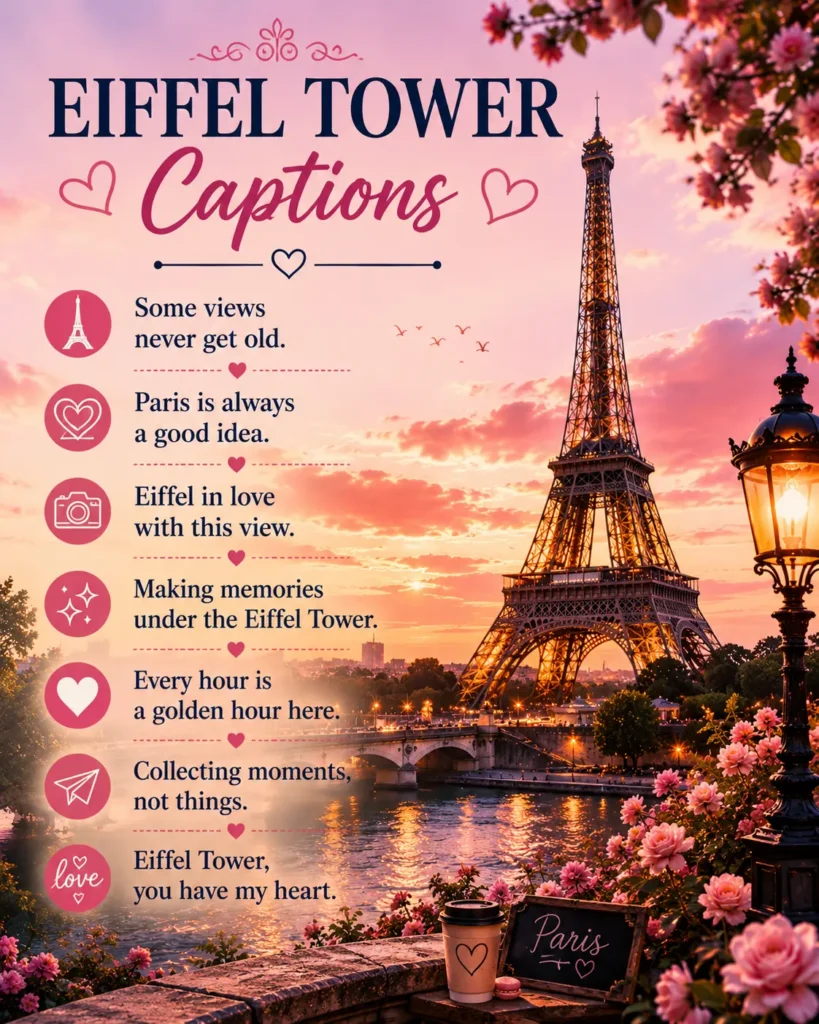 Eiffel tower captions