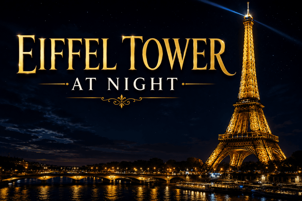 Eiffel tower at night captions