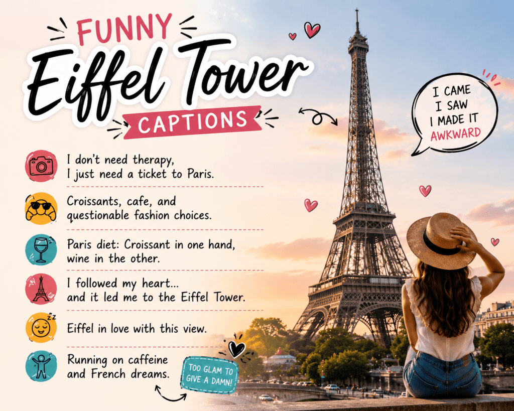 Funny eiffel tower captions