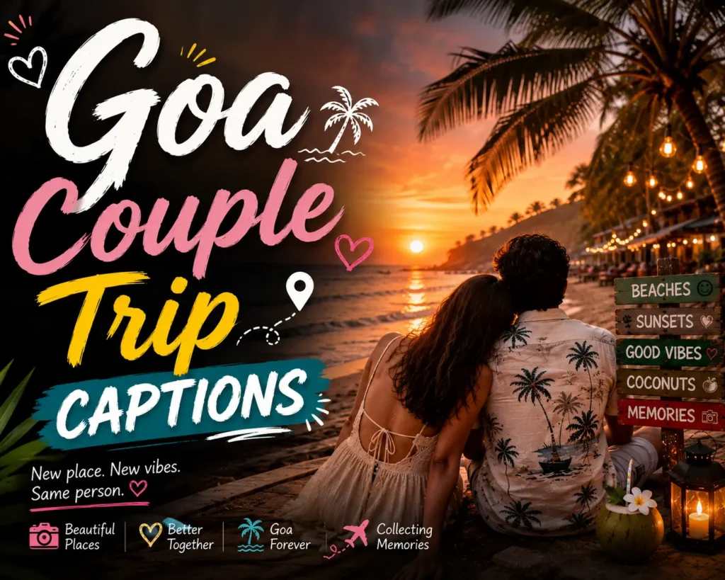 Goa couple trip captions Goa couple trip captions