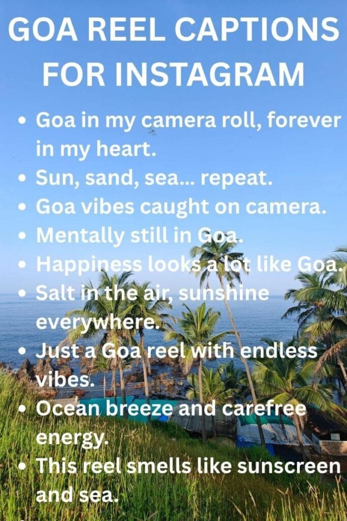 Goa reel captions for instagram Goa reel captions for instagram