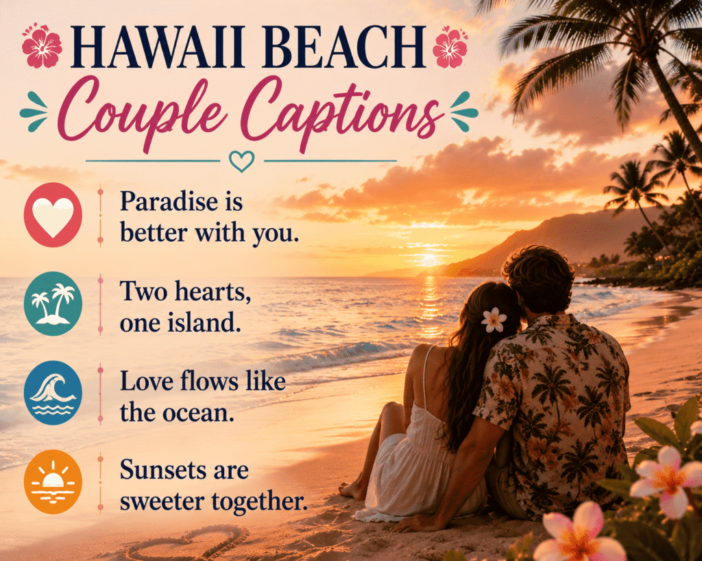 Hawaii beach couple captions Hawaii beach couple captions