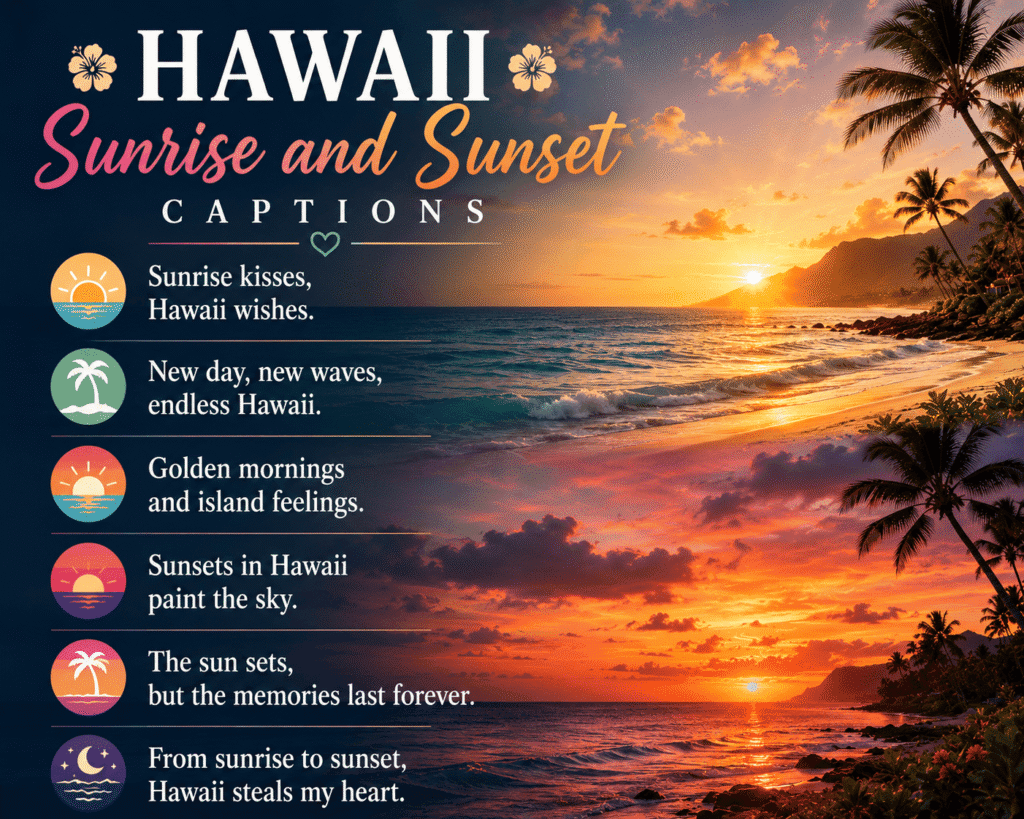 Hawaii sunrise and sunset captions Hawaii sunrise and sunset captions