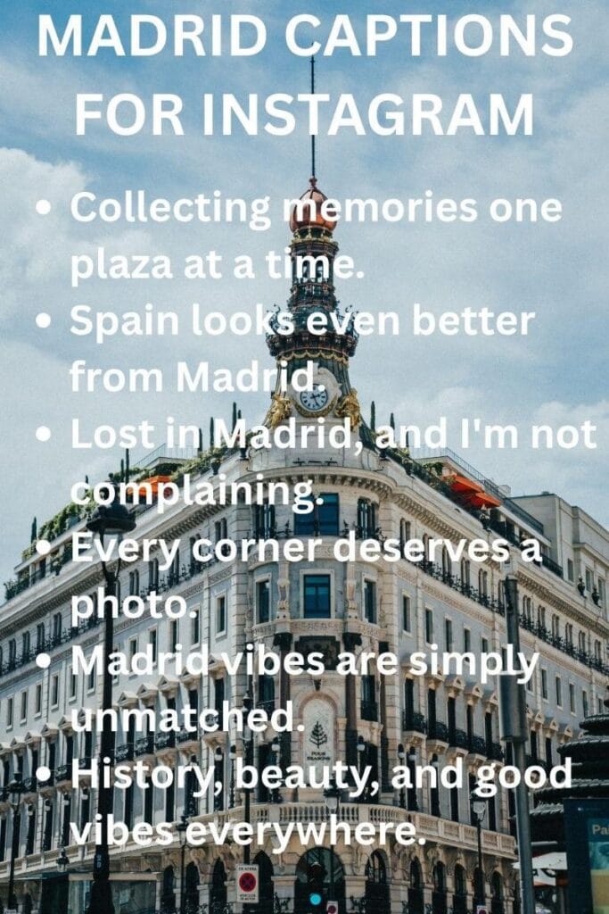Madrid ig captions