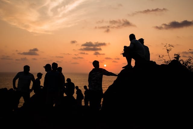 One line sunset captions