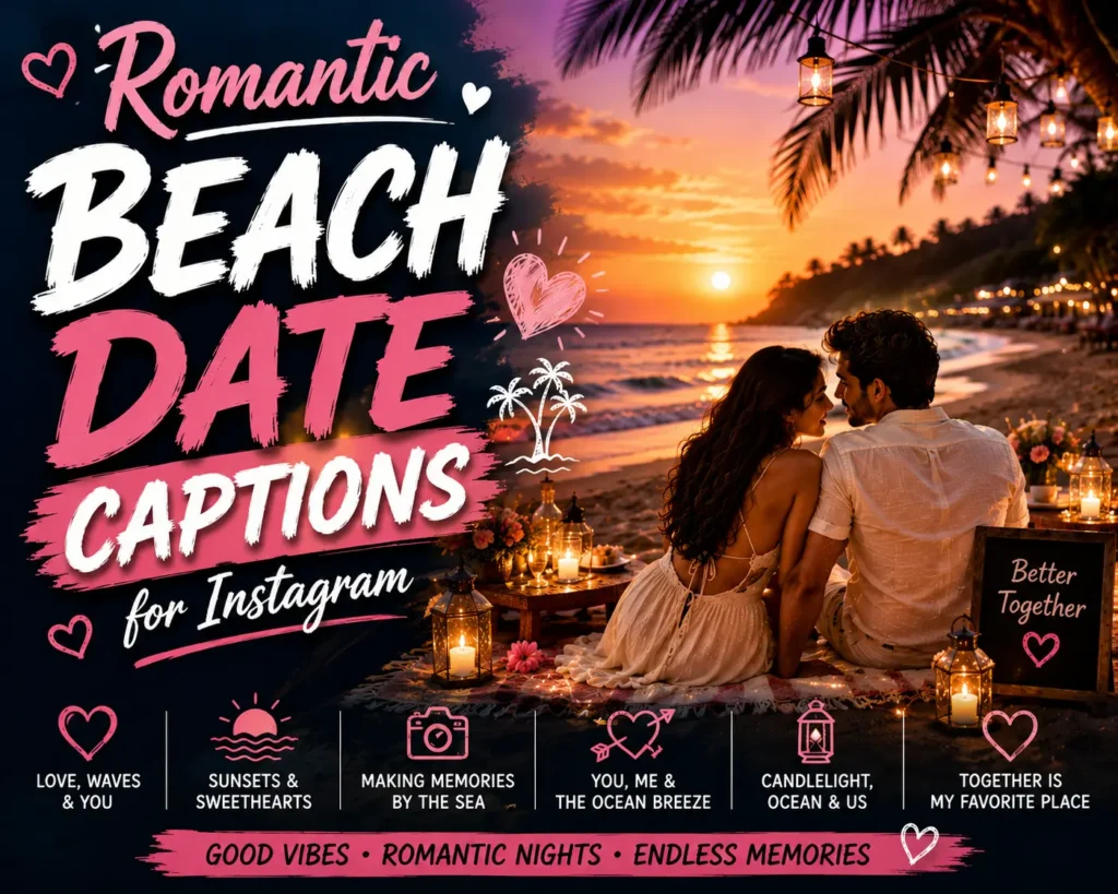 Romantic beach date captions Romantic beach date captions
