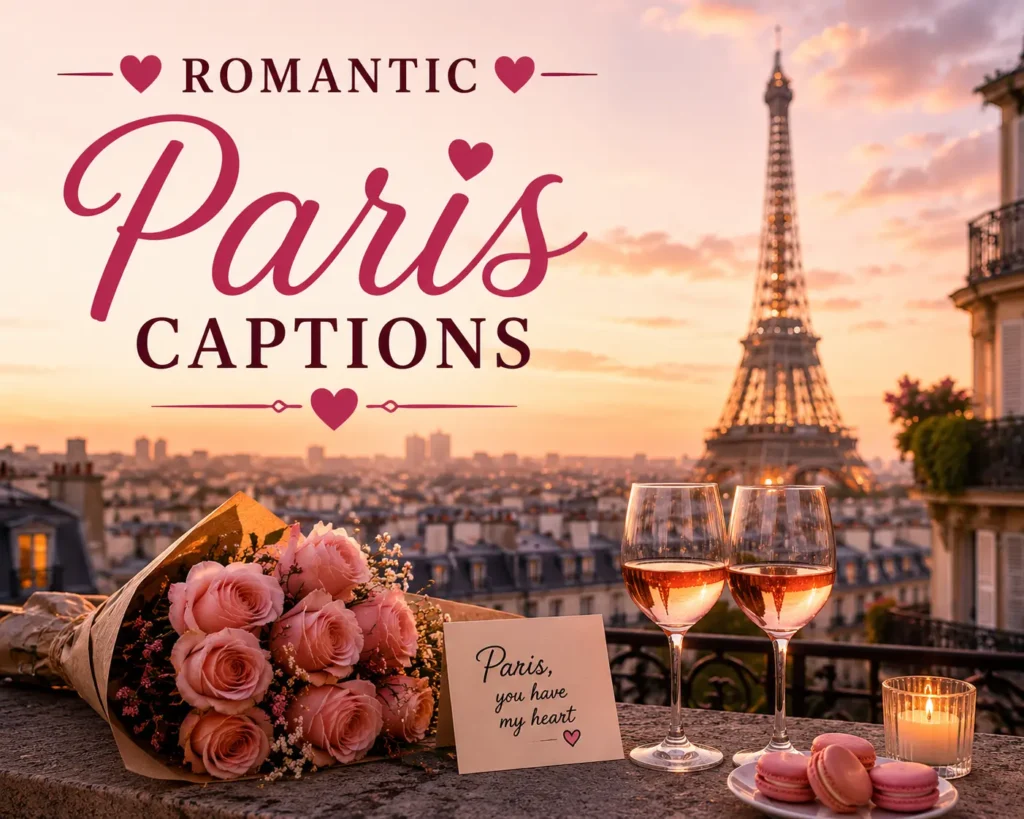 Romantic paris captions