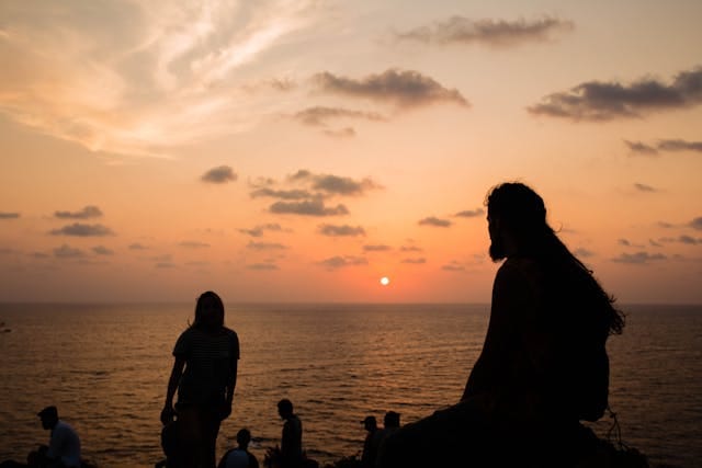 Romantic sunset captions goa