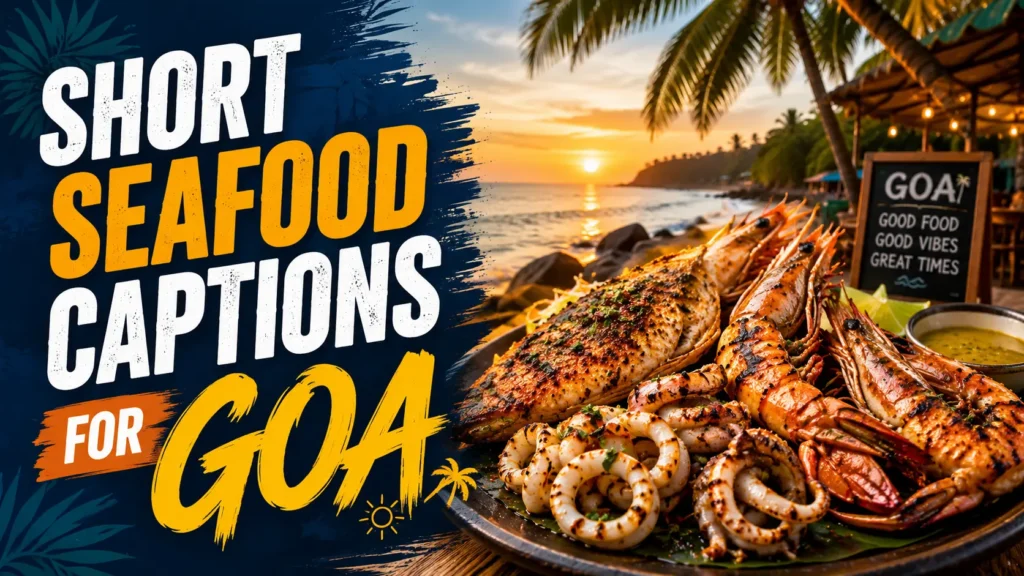 Short seafood captions for goa Short seafood captions for goa