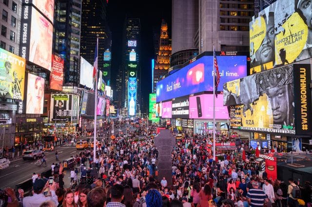 Times square night captions Times square night captions