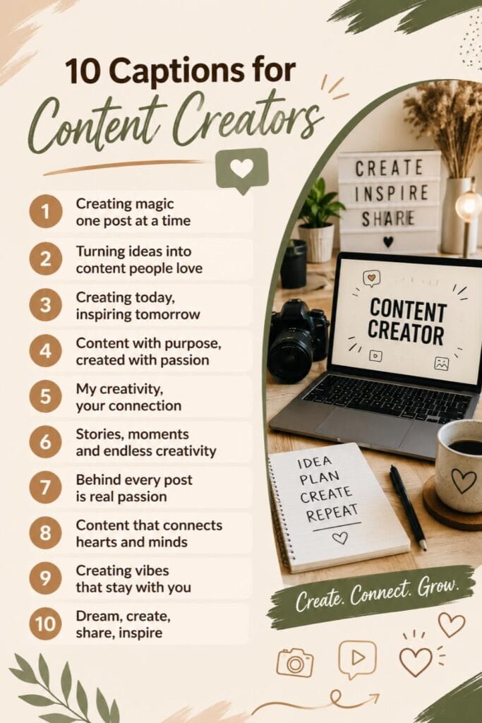 Top captions for content creators