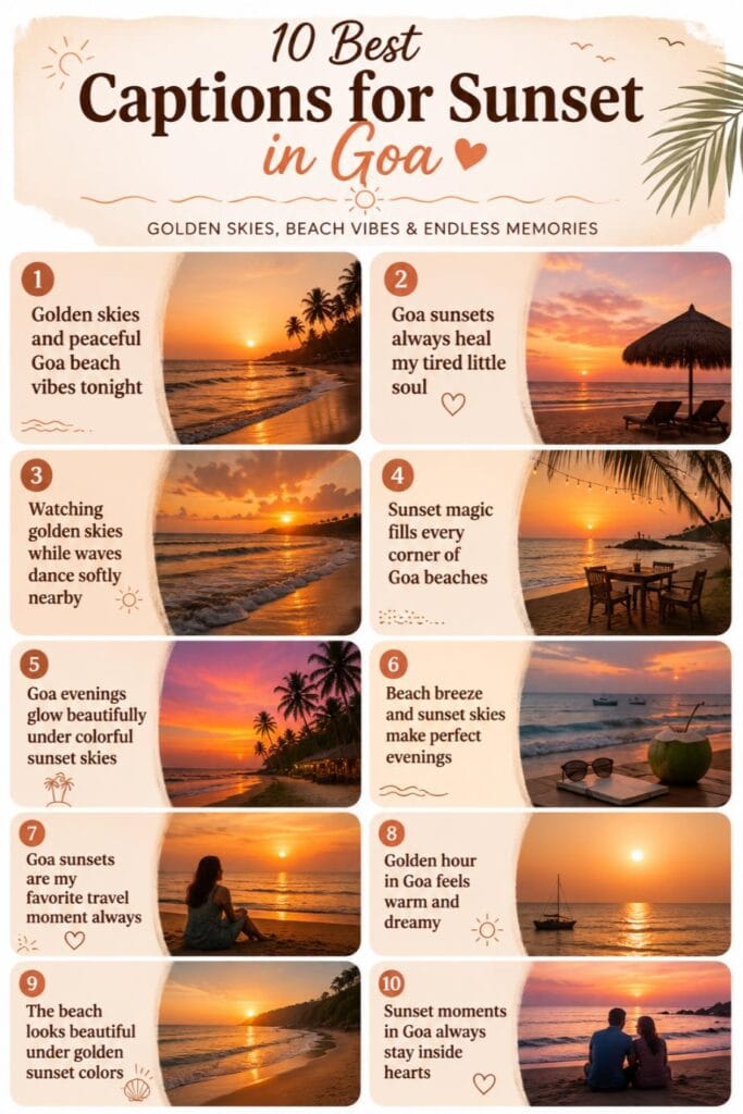 Top captions for sunset in goa
