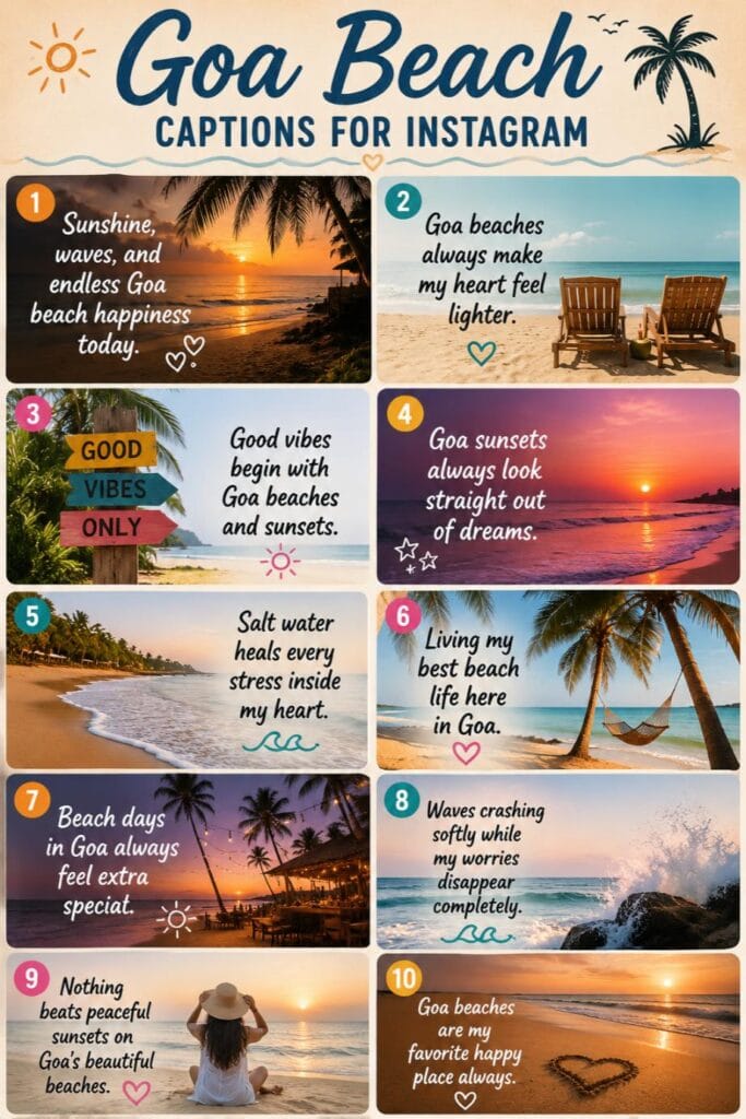 Top goa beach captions for instagram