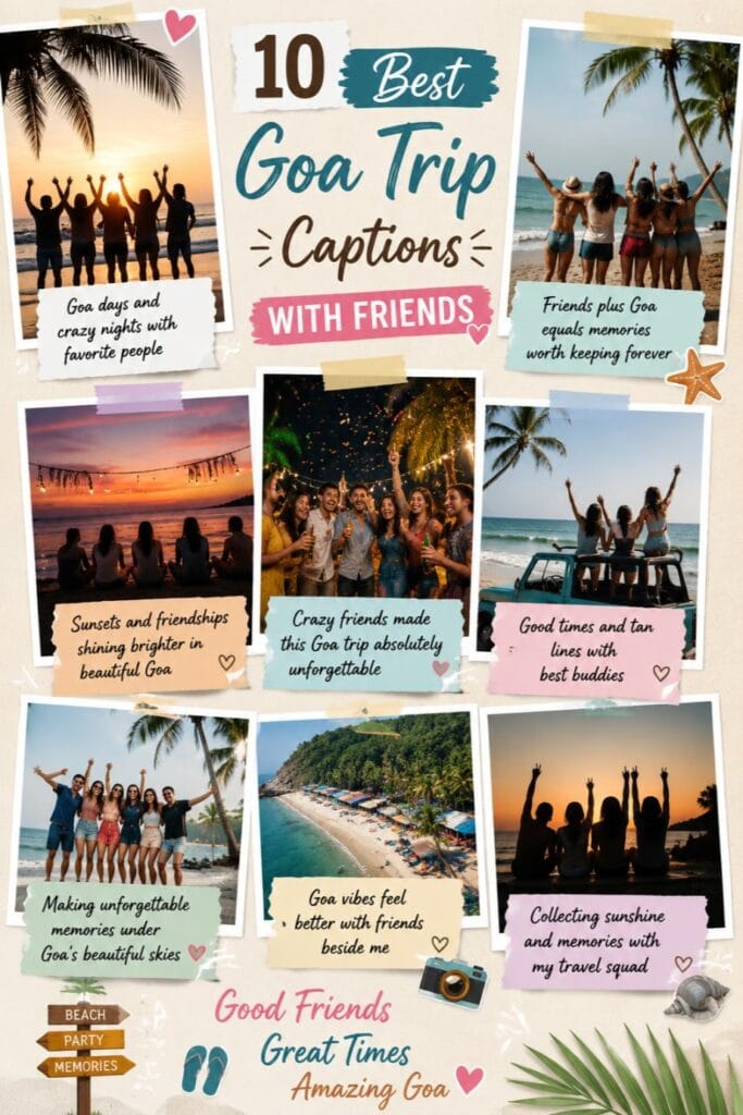 Top goa trip captions with friends