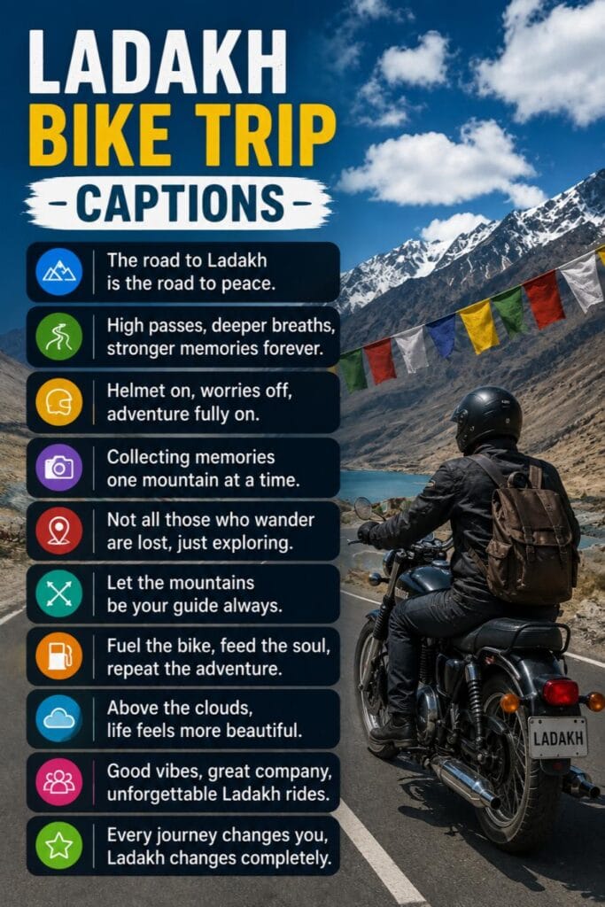 Top ladakh bike trip captions Top ladakh bike trip captions